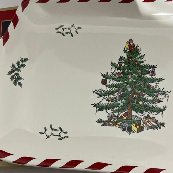 Spode Multicolor Christmas Tree Peppermint Dessert Tray - Picture 11 of 11